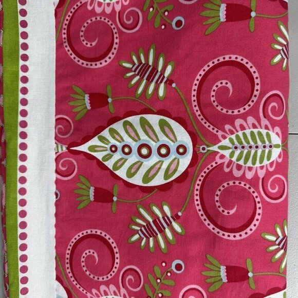 Gatehouse Lane Euro Sham Pillow Covers Pink Green Floral Set of 2 - Picture 3 of 7